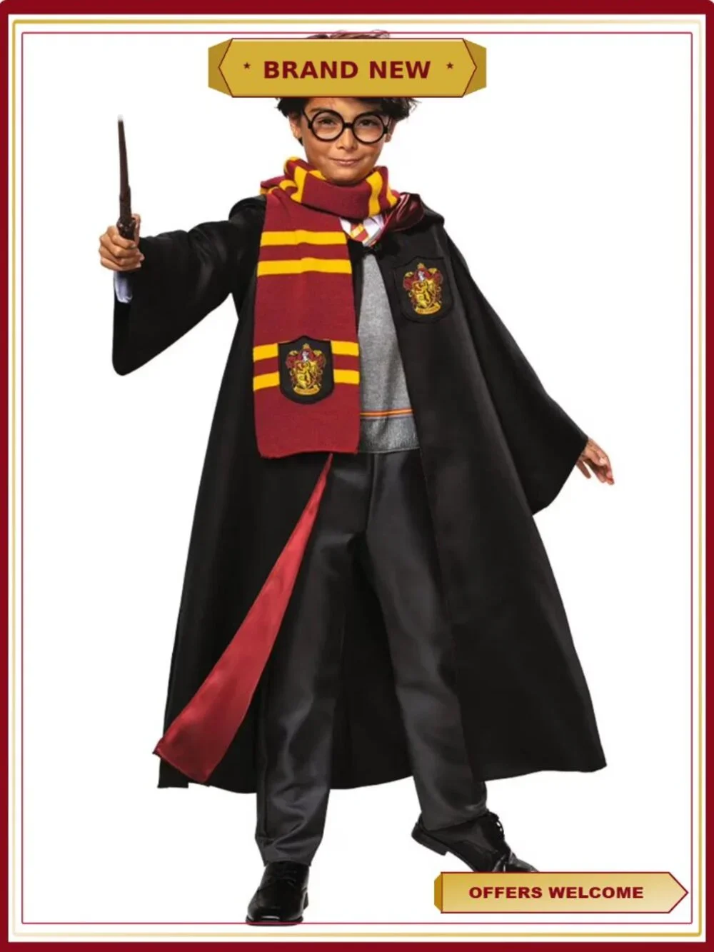 Boys Harry Potter Deluxe Costume Size 7-8 Robe Jumpsuit